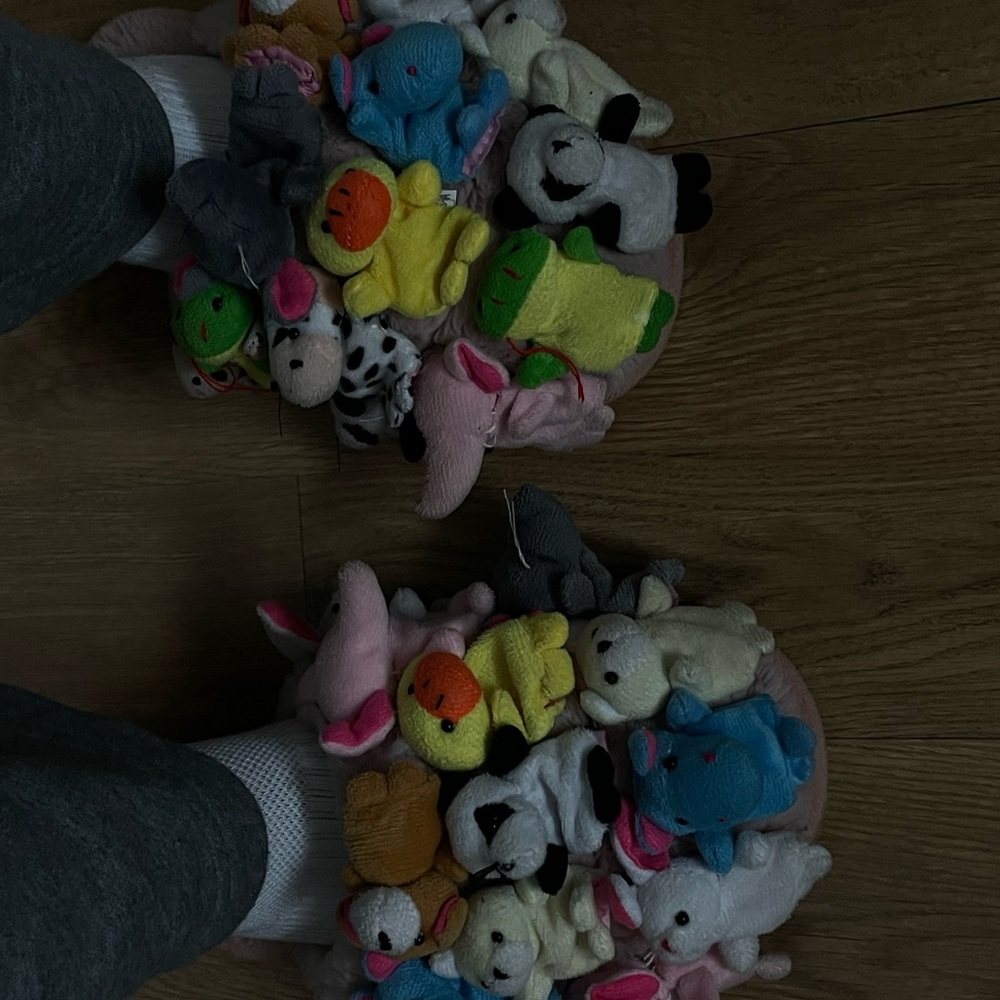 Colorful Plush Animal Slippers